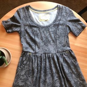 Anthropologie Short Sleeved Grey Dress